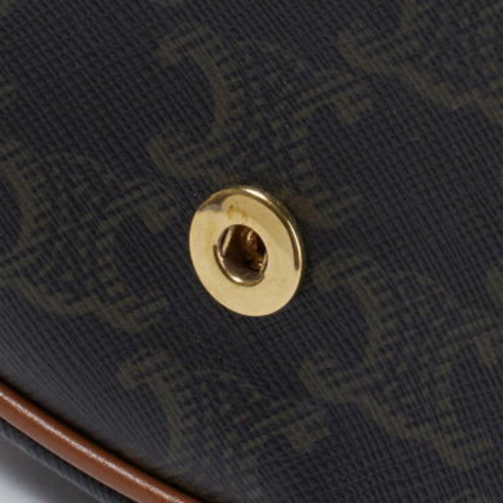Celine Bouzas Claire Triomphe Canvas Calfskin Shoulder Bag - Picture 12 of 13
